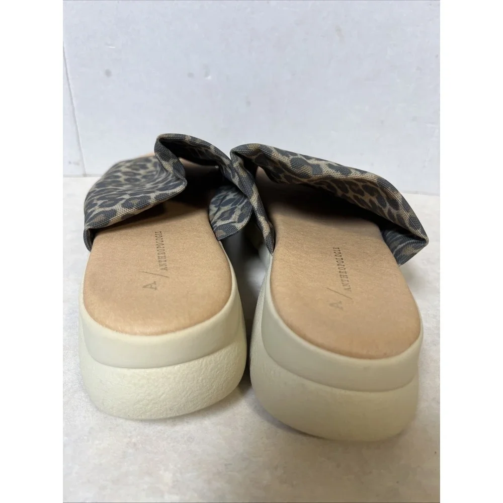 Anthropologie Platform Slides Cady Sport Animal Print Size 8